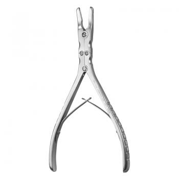 Wide open double joint bone rongeurs (curved)